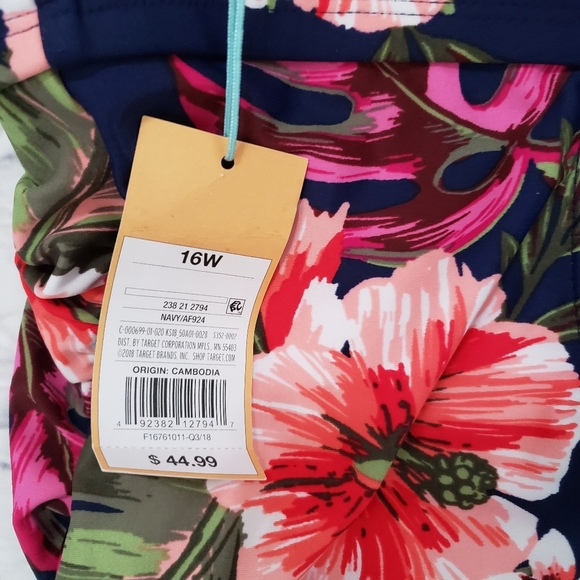 PLUS Keyhole Halter High Neck One Piece Swimsuit size 16W - Picture 3 of 6